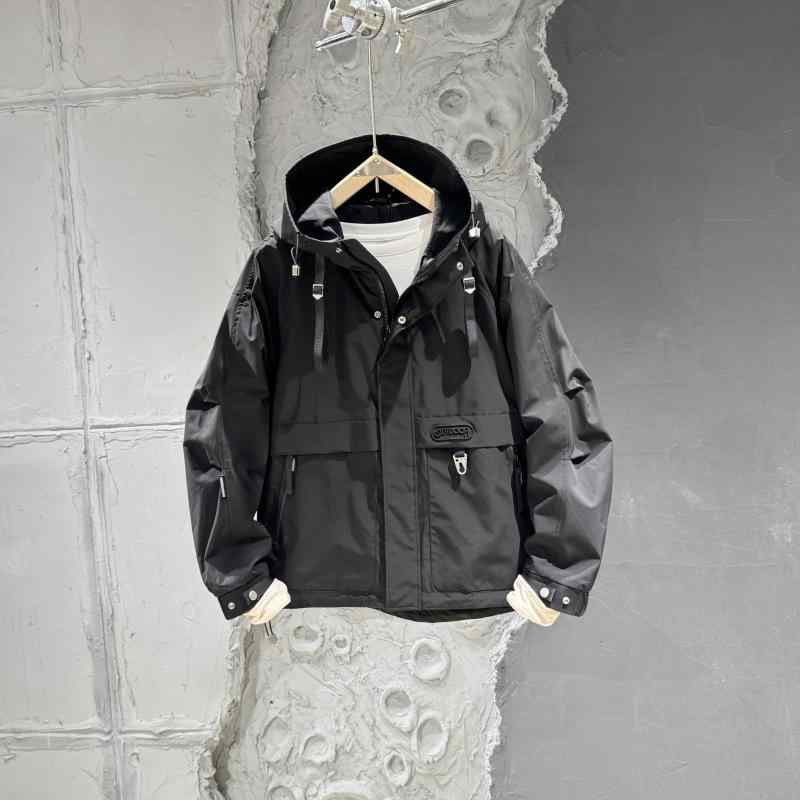 秋冬 コーデ メンズ 服 シンプル ファッション オシャレ 大人 かっこいい 大きいサイズ ストリート 紳士服 フード付き ジャケット カジュアル アウトドア 防風 コート トップス