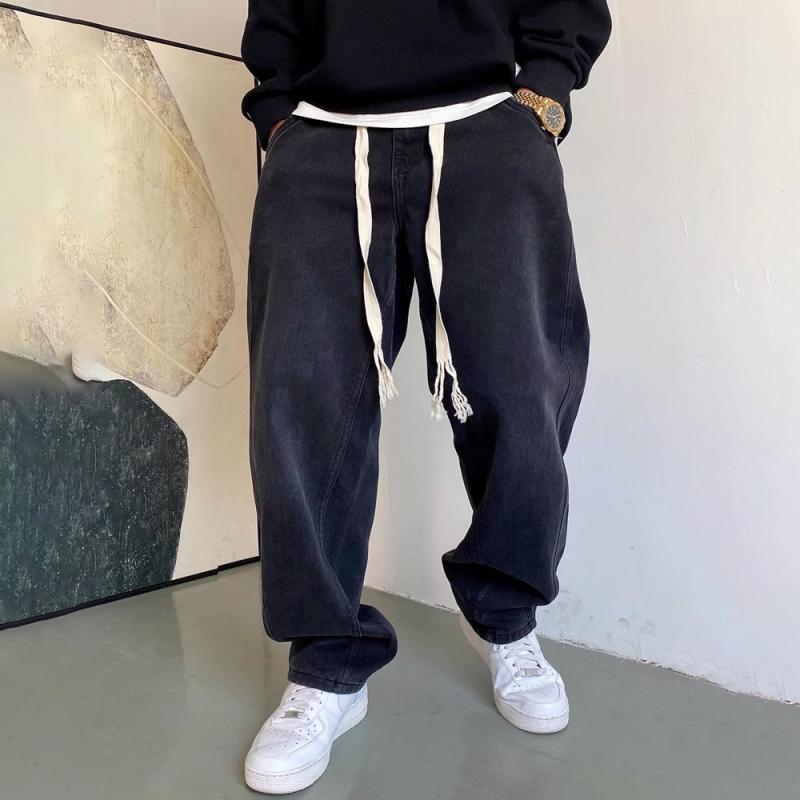 秋冬 コーデ メンズ 服 シンプル ファッション オシャレ 大人 かっこいい 大きいサイズ ストリート 紳士服 特大 ビッグサイズ アメカジ ジーンズ ゆったり カジュアル ストレート パンツ(4.0)