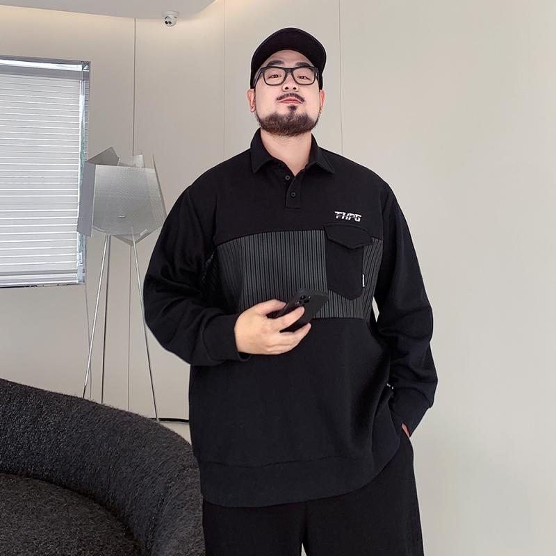 秋冬 コーデ メンズ 服 シンプル ファッション オシャレ 大人 かっこいい 大きいサイズ ストリート 紳士服 カジュアル ポロ カラー スウェットシャツ 長袖 プルオーバー