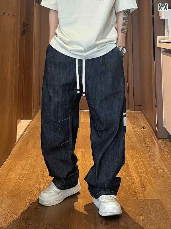 秋冬 コーデ メンズ 服 シンプル ファッション オシャレ 大人 かっこいい 大きいサイズ ストリート 紳士服 アメリカン クラシック プリント カジュアル ウォッシュ ジーンズ パンツ ストレート