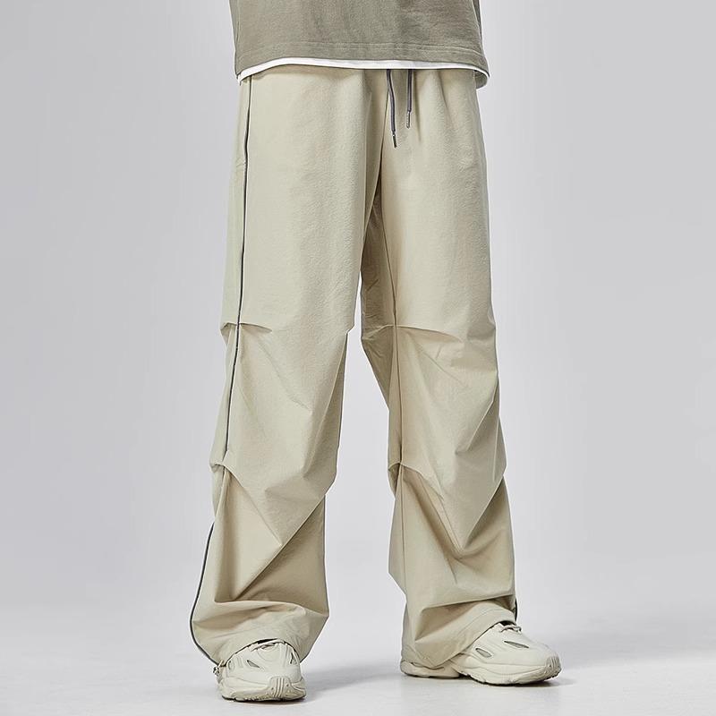 秋冬 コーデ メンズ 服 シンプル ファッション オシャレ 大人 かっこいい 大きいサイズ ストリート 紳士服 薄手 アメリカン シンプル ワイド レッグ プリーツ パンツ ゆったり ストレート