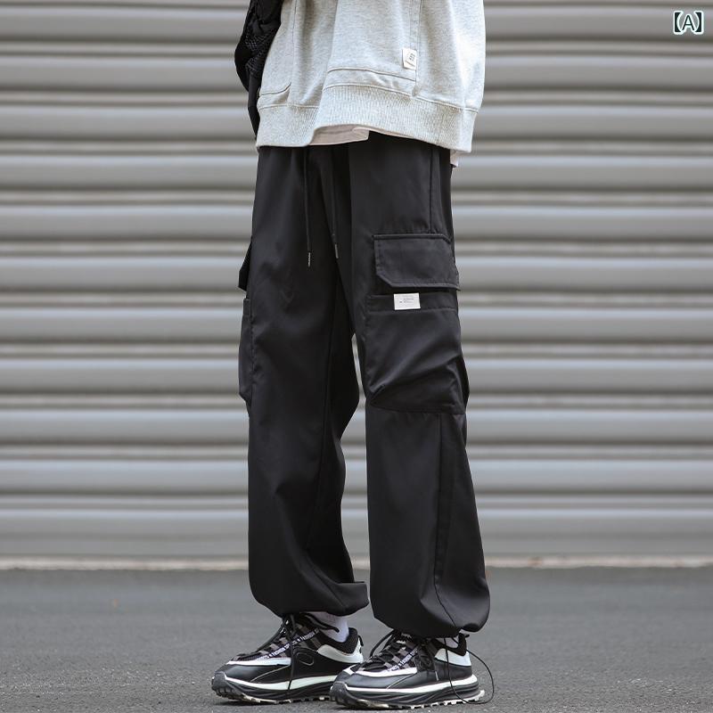 秋冬 コーデ メンズ 服 シンプル ファッション オシャレ 大人 かっこいい 大きいサイズ ストリート 紳士服 パンツ マルチ ポケット ロギング ベルベット ズボン カジュアル