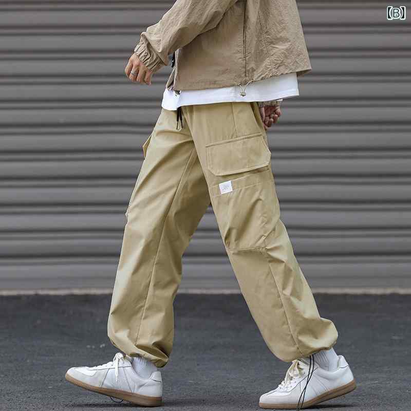 秋冬 コーデ メンズ 服 シンプル ファッション オシャレ 大人 かっこいい 大きいサイズ ストリート 紳士服 パンツ マルチ ポケット ロギング ベルベット ズボン カジュアル