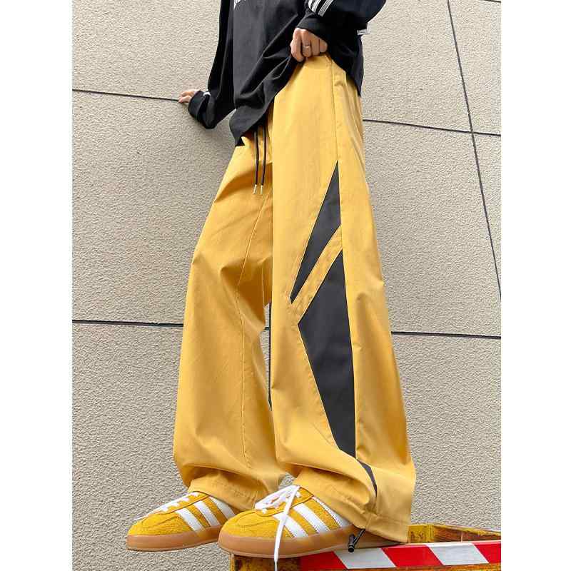 秋冬 コーデ メンズ 服 シンプル ファッション オシャレ 大人 かっこいい 大きいサイズ ストリート 紳士服 アメリカン カラー ブロック アウトドア 登山 フロア レングス パンツ 撥水 ドローストリング ワイド レッグ スポーツ