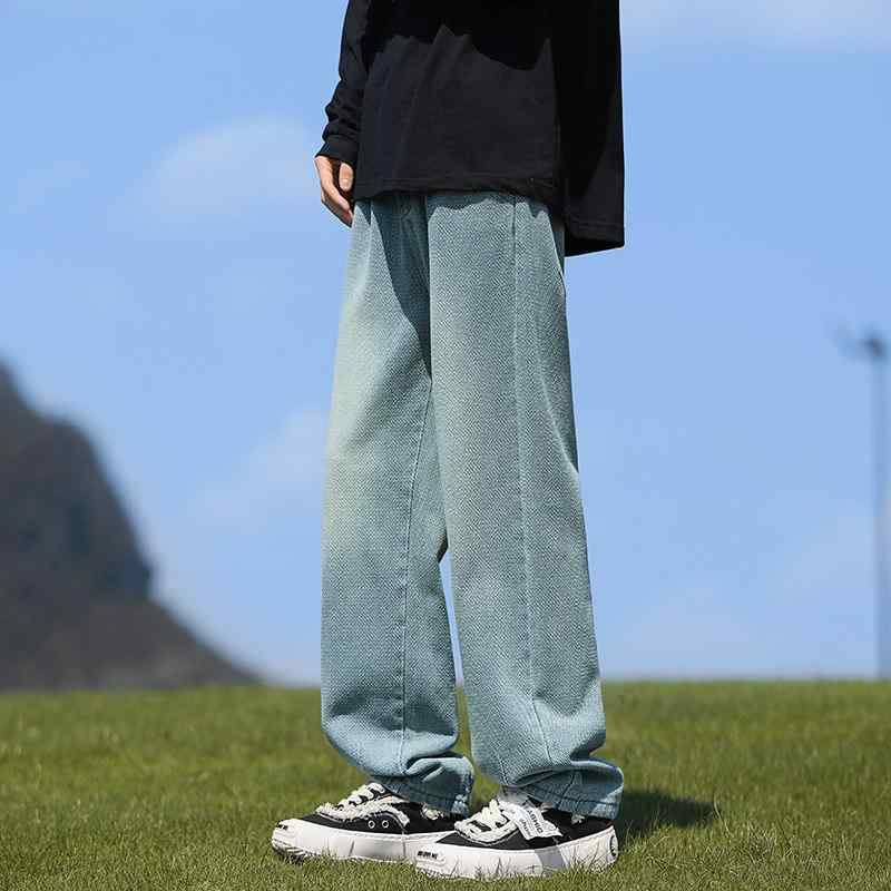 秋冬 コーデ メンズ 服 シンプル ファッション オシャレ 大人 かっこいい 大きいサイズ ストリート 紳士服 ウォッシュ アメリカン ジーンズ ストレート パンツ カジュアル