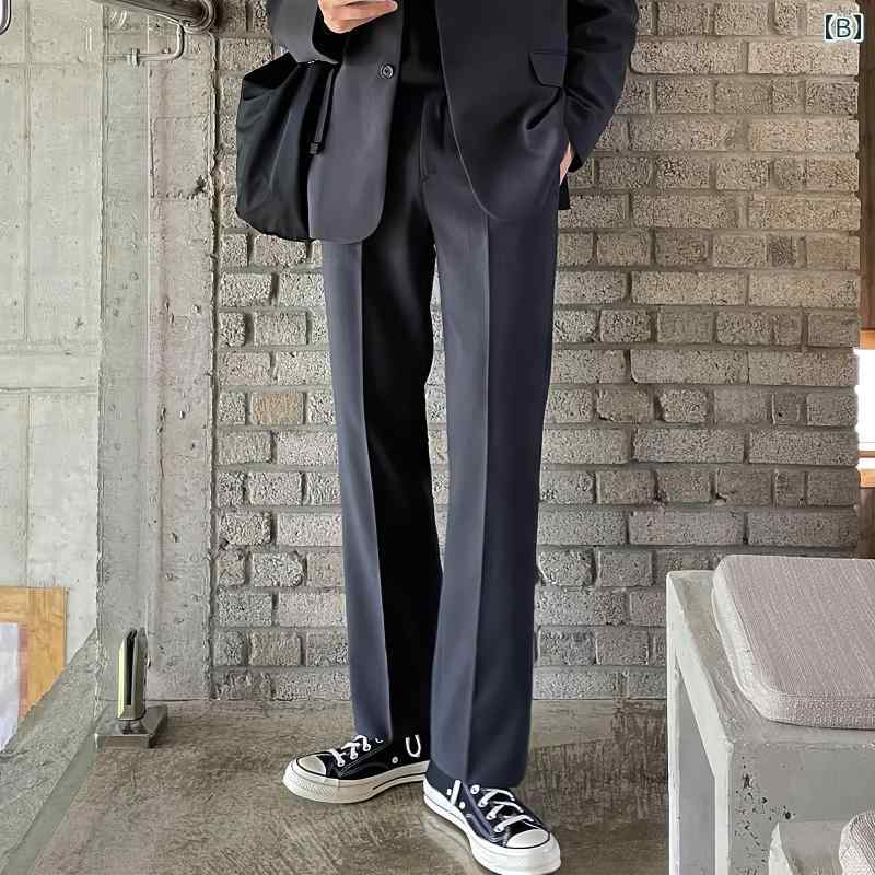 秋冬 コーデ メンズ 服 シンプル ファッション オシャレ 大人 かっこいい 大きいサイズ ストリート 紳士服 フラット スーツ デイリー ビジネス シーン ピース 軽 ストレート レッグ カジュアル パンツ