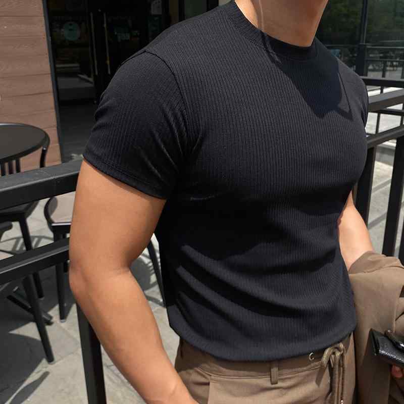 秋冬 コーデ メンズ 服 シンプル ファッション オシャレ 大人 かっこいい 大きいサイズ ストリート 紳士服 半袖 T シャツ スリムフィット 韓国スタイル カジュアル 無地 ニット トップス