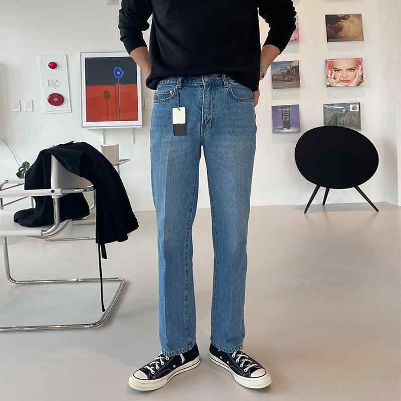 秋冬 コーデ メンズ 服 シンプル ファッション オシャレ 大人 かっこいい 大きいサイズ ストリート 紳士服 ストレート ジーンズ レトロ ワイド レッグ パンツ 韓国スタイル カジュアル 快適