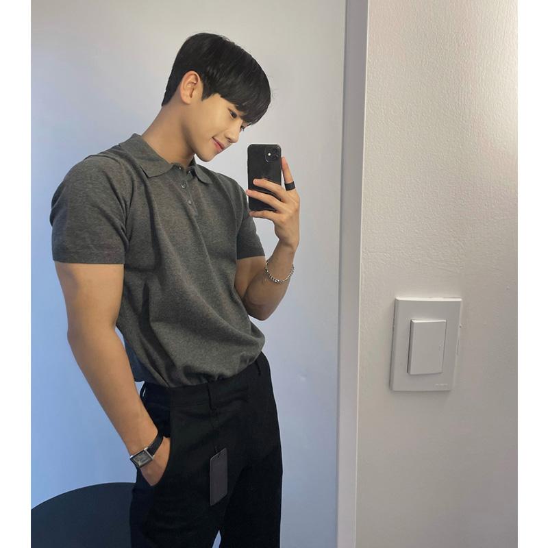 秋冬 コーデ メンズ 服 シンプル ファッション オシャレ 大人 かっこいい 大きいサイズ ストリート 紳士服 半袖 ポロシャツ ハイエンド T シャツ 韓国スタイル カジュアル ニット トップス