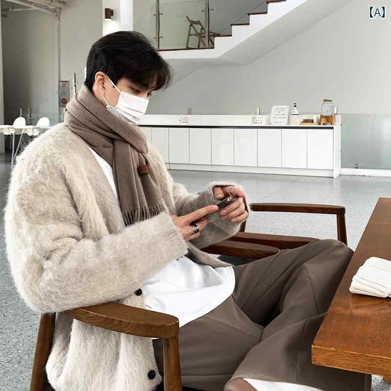 秋冬 コーデ メンズ 服 シンプル ファッション オシャレ 大人 かっこいい 大きいサイズ ストリート 紳士服 ハイエンド セーター カジュアル カーディガン ジャケット