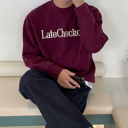秋冬 コーデ メンズ 服 シンプル ファッション オシャレ 大人 かっこいい 大きいサイズ ストリート 紳士服 バーガンディ ラウンドネック スウェットシャツ フード レス レイヤリング シャツ ストリート プリント ジャケット 秋冬 コーデ メンズ 服 シンプル ファッション オシャレ 大人 かっこいい 大きいサイズ ストリート 紳士服 バーガンディ ラウンドネック スウェットシャツ フード レス レイヤリング シャツ ストリート プリント ジャケット