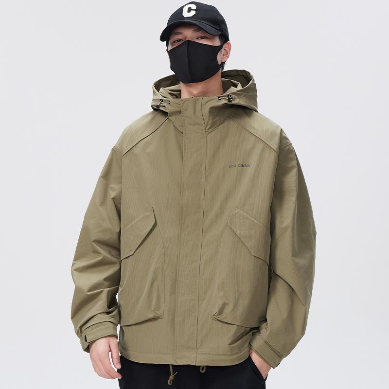 秋冬 コーデ メンズ 服 シンプル ファッション オシャレ 大人 かっこいい 大きいサイズ ストリート 紳士服 フード付き ジャケット アウトドア シンプル スポーツ 防風 カジュアル アサルト トップス