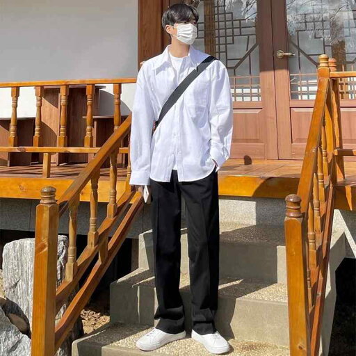 秋冬 コーデ メンズ 服 シンプル ファッション オシャレ 大人 かっこいい 大きいサイズ ストリート 紳士服 白 シャツ 長袖 韓国スタイル カジュアル トップス ジャケット 秋冬 コーデ メンズ 服 シンプル ファッション オシャレ 大人 かっこいい 大きいサイズ ストリート 紳士服 白 シャツ 長袖 韓国スタイル カジュアル トップス ジャケット