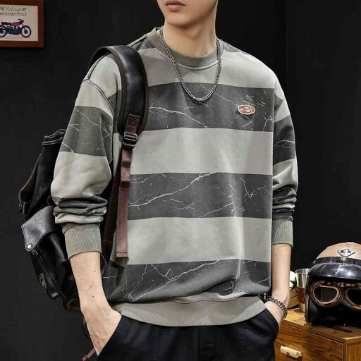 秋冬 コーデ メンズ 服 シンプル ファッション オシャレ 大人 かっこいい 大きいサイズ ストリート 紳士服 カラー ブロック ストライプ スウェットシャツ 長袖 秋冬 コーデ メンズ 服 シンプル ファッション オシャレ 大人 かっこいい 大きいサイズ ストリート 紳士服 カラー ブロック ストライプ スウェットシャツ 長袖
