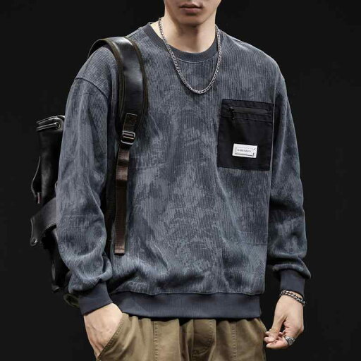 秋冬 コーデ メンズ 服 シンプル ファッション オシャレ 大人 かっこいい 大きいサイズ ストリート 紳士服 ラウンドネック ポケット スウェットシャツ 長袖 秋冬 コーデ メンズ 服 シンプル ファッション オシャレ 大人 かっこいい 大きいサイズ ストリート 紳士服 ラウンドネック ポケット スウェットシャツ 長袖