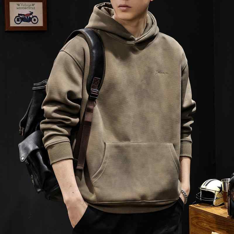秋冬 コーデ メンズ 服 シンプル ファッション オシャレ 大人 かっこいい 大きいサイズ ストリート 紳士服 アメリカン スウェットシャツ フード付き ポケット ヘビー ジャケット 服