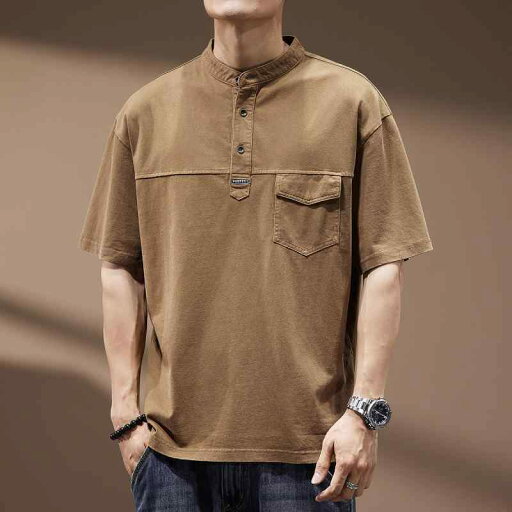 秋冬 コーデ メンズ 服 シンプル ファッション オシャレ 大人 かっこいい 大きいサイズ ストリート 紳士服 ハイエンド レトロ ヘンリー カラー 半袖 ポロシャツ ゆったり 綿 トップス T シャツ 秋冬 コーデ メンズ 服 シンプル ファッション オシャレ 大人 かっこいい 大きいサイズ ストリート 紳士服 ハイエンド レトロ ヘンリー カラー 半袖 ポロシャツ ゆったり 綿 トップス T シャツ