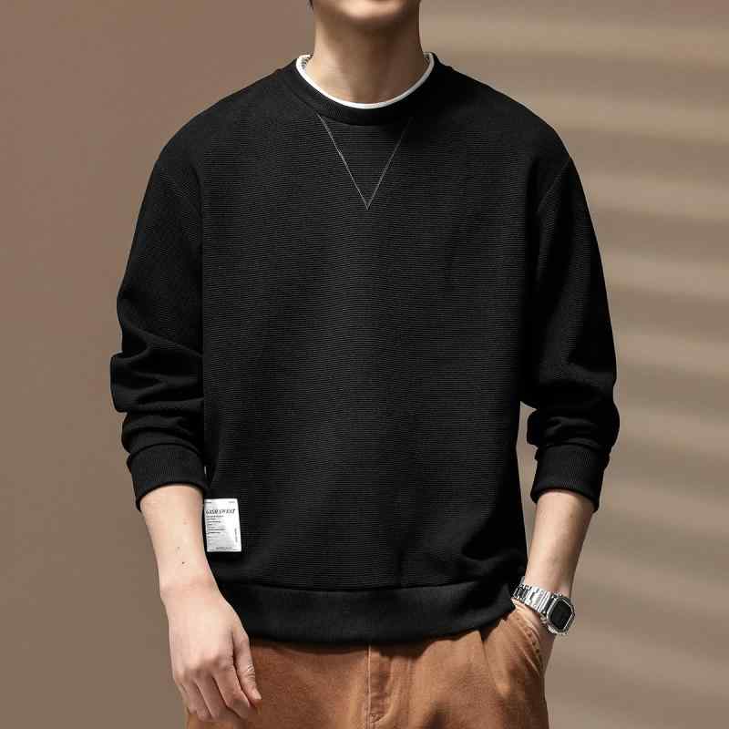 秋冬 コーデ メンズ 服 シンプル ファッション オシャレ 大人 かっこいい 大きいサイズ ストリート 紳士服 アメリカン ヘビー フェイク ツーピース 長袖 T シャツ トップス スウェットシャツ