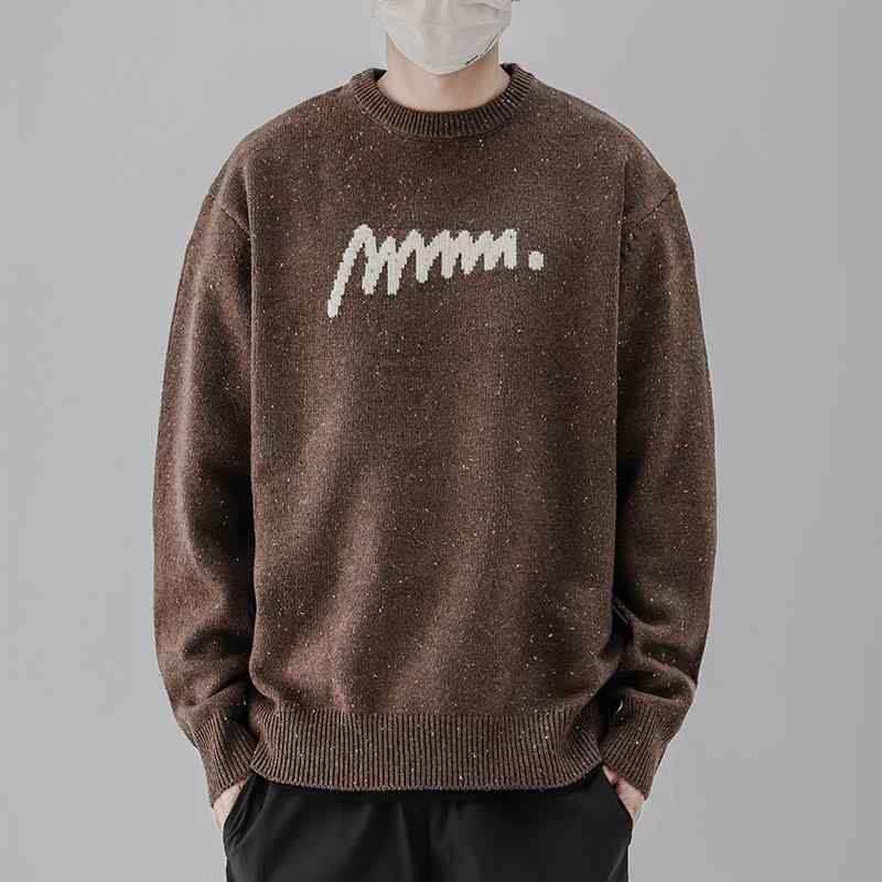 秋冬 コーデ メンズ 服 シンプル ファッション オシャレ 大人 かっこいい 大きいサイズ ストリート 紳士服 アメリカン 厚手 ラウンドネック セーター プルオーバー インナー レイヤー