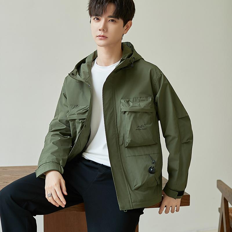 秋冬 コーデ メンズ 服 シンプル ファッション オシャレ 大人 かっこいい 大きいサイズ ストリート 紳士服 アウトドア ジャケット カジュアル フード付き