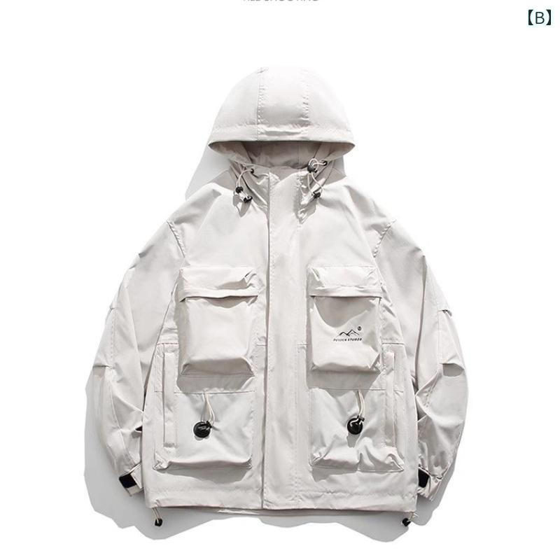 秋冬 コーデ メンズ 服 シンプル ファッション オシャレ 大人 かっこいい 大きいサイズ ストリート 紳士服 アウトドア ジャケット カジュアル フード付き