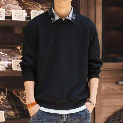 秋冬 コーデ メンズ 服 シンプル ファッション オシャレ 大人 かっこいい 大きいサイズ ストリート 紳士服 ハイエンド シャツ 襟 フェイク ツーピース スウェットシャツ カジュアル セーター 秋冬 コーデ メンズ 服 シンプル ファッション オシャレ 大人 かっこいい 大きいサイズ ストリート 紳士服 ハイエンド シャツ 襟 フェイク ツーピース スウェットシャツ カジュアル セーター