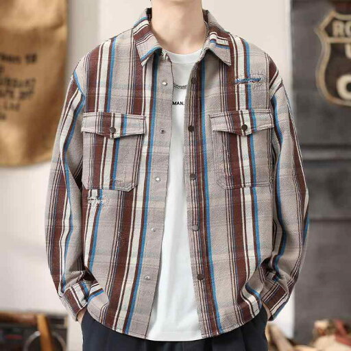 秋冬 コーデ メンズ 服 シンプル ファッション オシャレ 大人 かっこいい 大きいサイズ ストリート 紳士服 ハイエンド レトロ ストライプ シャツ ジャケット ゆったり ジャケット カジュアル シャツ 秋冬 コーデ メンズ 服 シンプル ファッション オシャレ 大人 かっこいい 大きいサイズ ストリート 紳士服 ハイエンド レトロ ストライプ シャツ ジャケット ゆったり ジャケット カジュアル シャツ