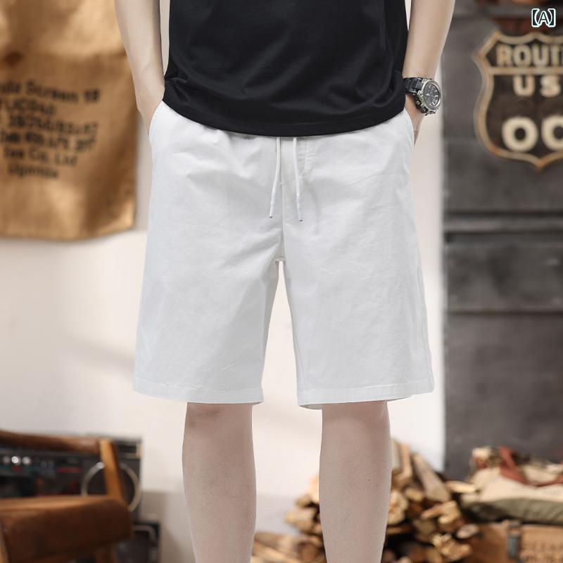 秋冬 コーデ メンズ 服 シンプル ファッション オシャレ 大人 かっこいい 大きいサイズ ストリート 紳士服 薄手 白 カジュ アル パンツ ゆったり 綿 快適 ミディアム