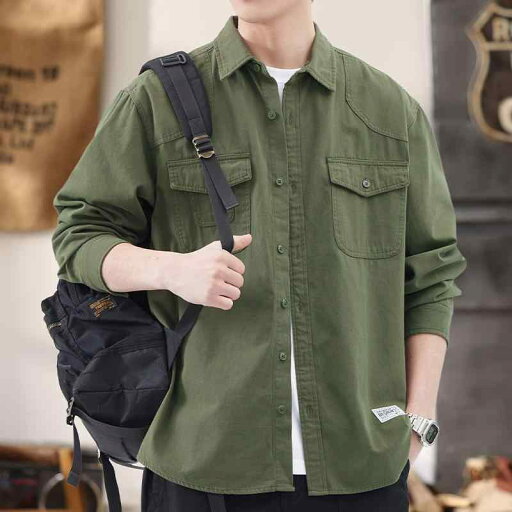秋冬 コーデ メンズ 服 シンプル ファッション オシャレ 大人 かっこいい 大きいサイズ ストリート 紳士服 ミリタリーグリーン ワークシャツ ジャケット トップス デニム ジャケット 秋冬 コーデ メンズ 服 シンプル ファッション オシャレ 大人 かっこいい 大きいサイズ ストリート 紳士服 ミリタリーグリーン ワークシャツ ジャケット トップス デニム ジャケット