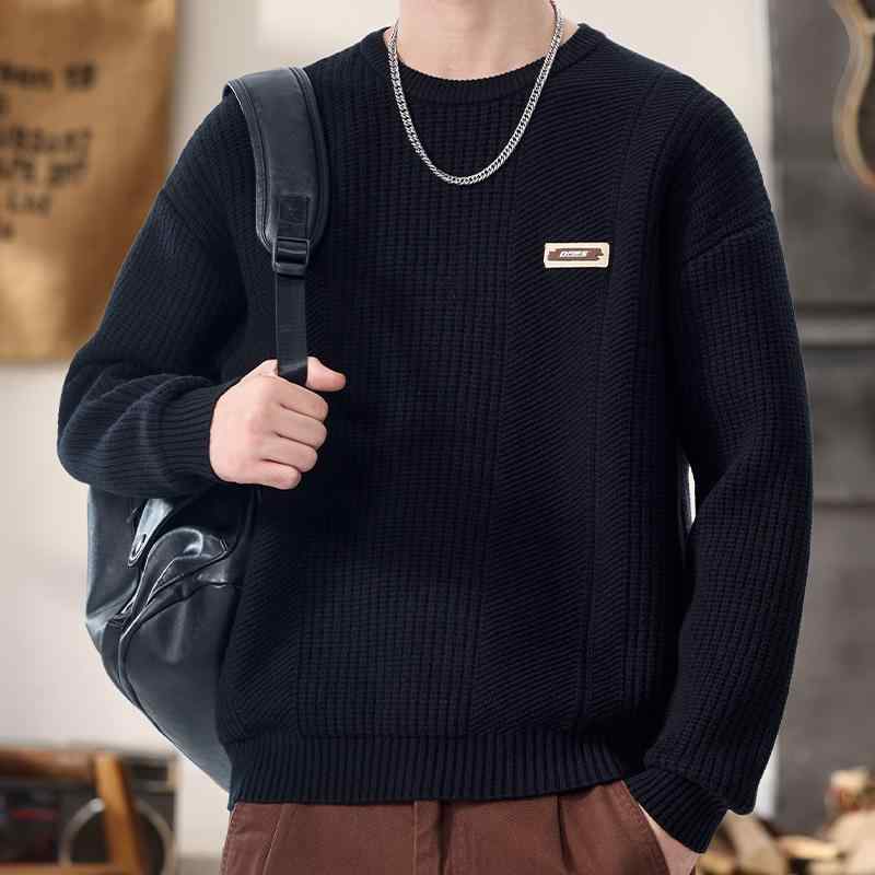 秋冬 コーデ メンズ 服 シンプル ファッション オシャレ 大人 かっこいい 大きいサイズ ストリート 紳士服 ストリート セーター プルオーバー ジャケット