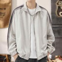 秋冬 コーデ メンズ 服 シンプル ファッション オシャレ 大人 かっこいい 大きいサイズ ストリート 紳士服 グレー ヘビー カーディガン トレーナー スタンドカラー カジュアル ジャケット コート