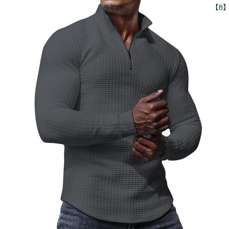 秋冬 コーデ メンズ 服 シンプル ファッション オシャレ 大人 かっこいい 大きいサイズ ストリート 紳士服 アメリカン スウェットシャツ スタンドカラー ハーフ ジッパー 長袖 トップス トレーナー
