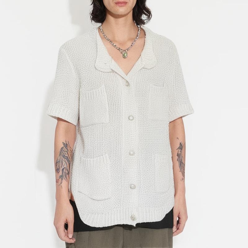 秋冬 コーデ メンズ 服 シンプル ファッション オシャレ 大人 かっこいい 大きいサイズ ストリート 紳士服 半袖 T シャツ ライト ハイエンド ニット カーディガン トップス