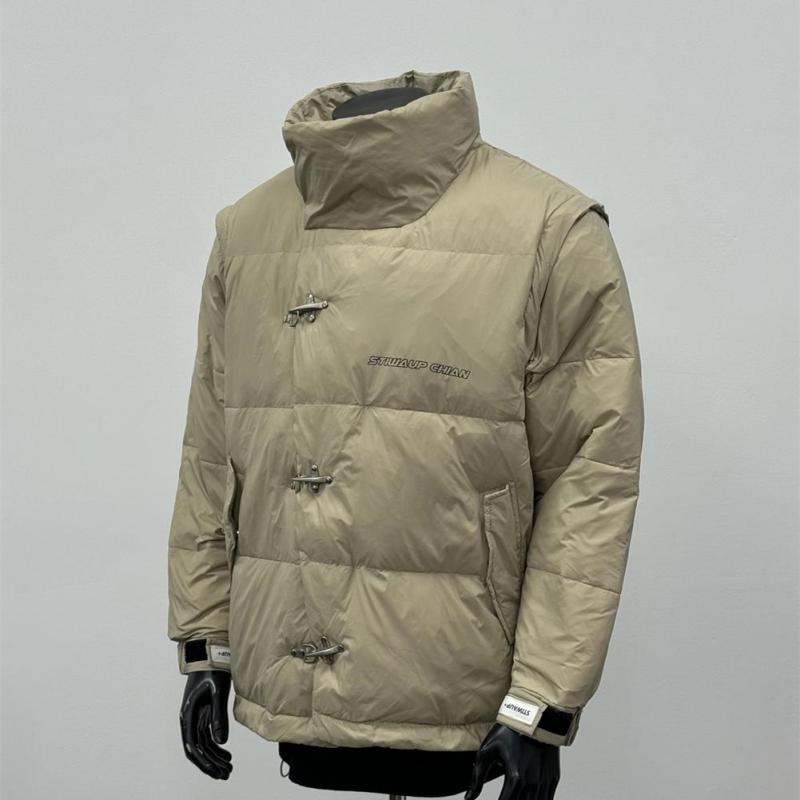 秋冬 コーデ メンズ 服 シンプル ファッション オシャレ 大人 かっこいい 大きいサイズ ストリート 紳士服 レトロ ツー ウェア 綿服 カーキ ジャケット YR 8