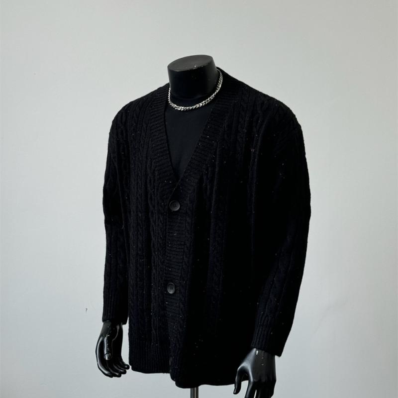 秋冬 コーデ メンズ 服 シンプル ファッション オシャレ 大人 かっこいい 大きいサイズ ストリート 紳士服 シンプル 無地 カーディガン ボタン セーター M