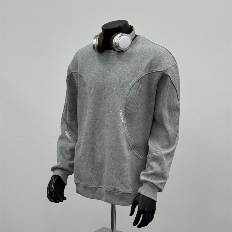 秋冬 コーデ メンズ 服 シンプル ファッション オシャレ 大人 かっこいい 大きいサイズ ストリート 紳士服 アメリカン ヘビー ラウンドネック スウェットシャツ レトロ キャンパス グレー W 33
