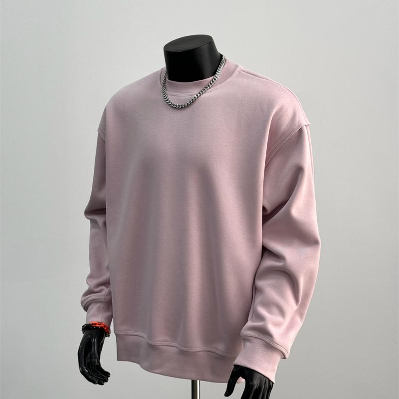 秋冬 コーデ メンズ 服 シンプル ファッション オシャレ 大人 かっこいい 大きいサイズ ストリート 紳士服 アメリカン シンプル 無地 カジュアル ベルベット セーター トップス ピンク W 42