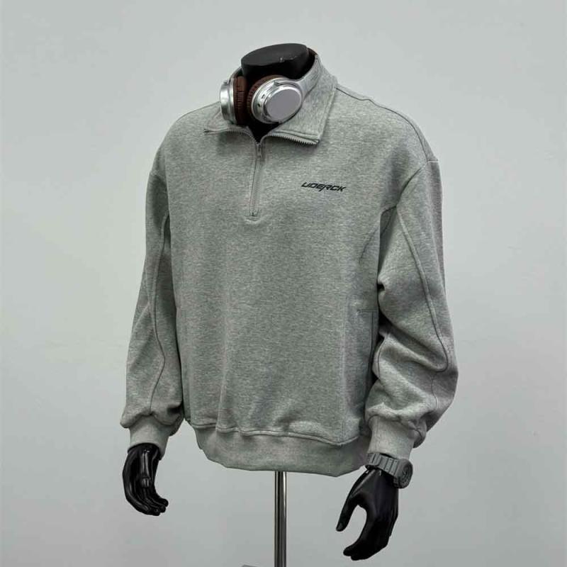 秋冬 コーデ メンズ 服 シンプル ファッション オシャレ 大人 かっこいい 大きいサイズ ストリート 紳士服 アメリカン ラウンドネック スウェットシャツ レディース ベーシック ソリッドカラー ポロ カラー グレー W 65