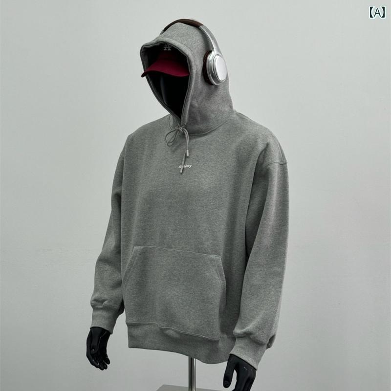秋冬 コーデ メンズ 服 シンプル ファッション オシャレ 大人 かっこいい 大きいサイズ ストリート 紳士服 アメリカン ソリッドカラー トレーナー フード付き グレー カップル ジャケット W 1
