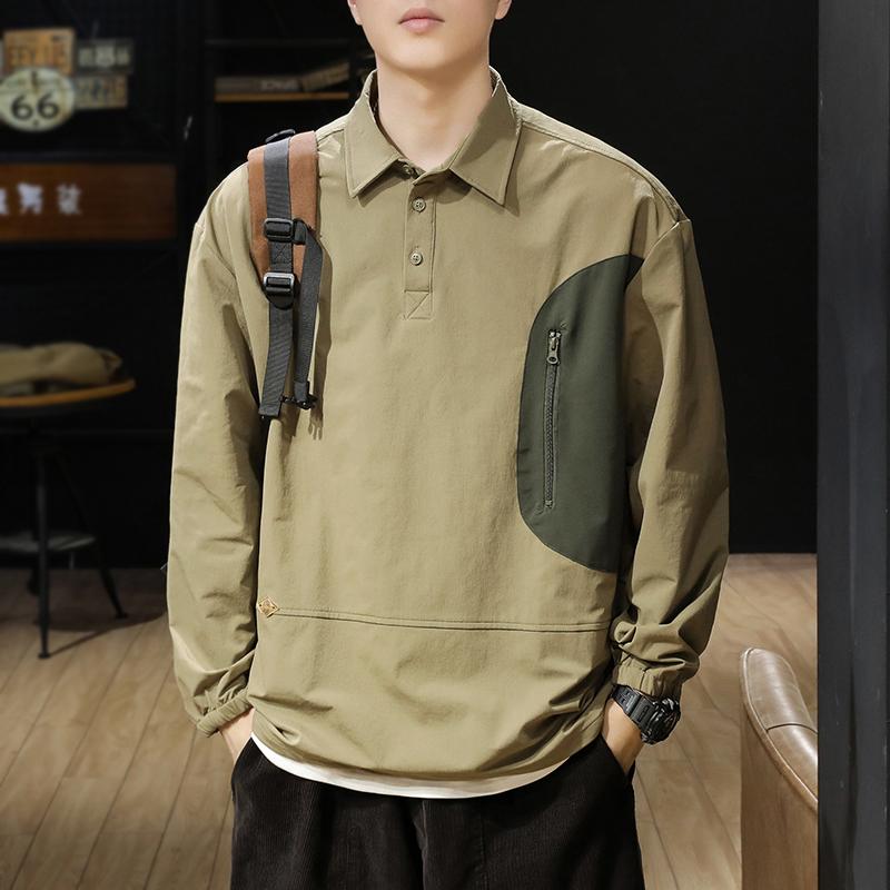 秋冬 コーデ メンズ 服 シンプル ファッション オシャレ 大人 かっこいい 大きいサイズ ストリート 紳士服 アメリカン アウトドア 長袖 ポロシャツ T シャツ 登山 キャンプ トレーナー