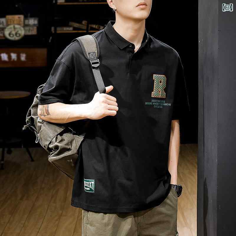 秋冬 コーデ メンズ 服 シンプル ファッション オシャレ 大人 かっこいい 大きいサイズ ストリート 紳士服 厚手 綿 半袖 ポロシャツ 白 T シャツ