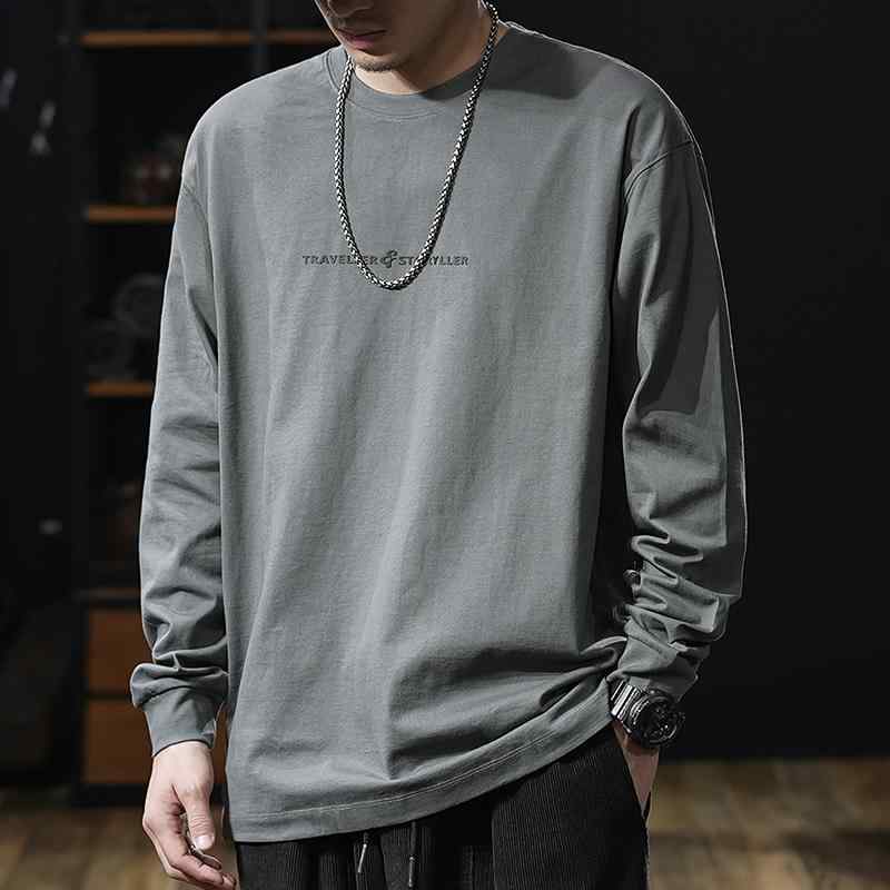 秋冬 コーデ メンズ 服 シンプル ファッション オシャレ 大人 かっこいい 大きいサイズ ストリート 紳士服 アメリカン レトロ ヘビー 綿 長袖 T シャツ トレーナー カジュアル