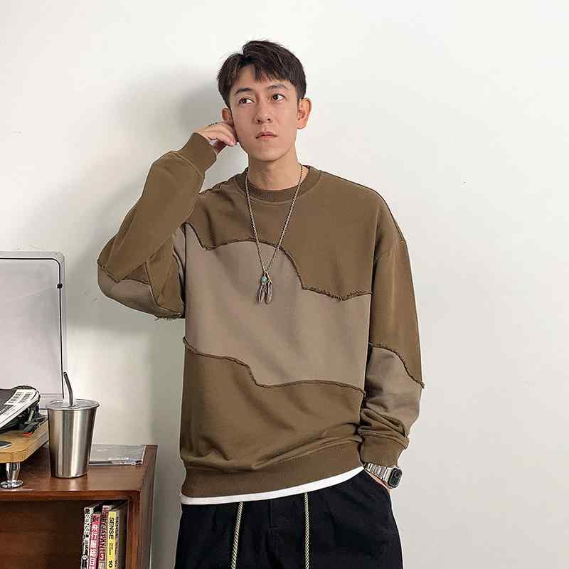 秋冬 コーデ メンズ 服 シンプル ファッション オシャレ 大人 かっこいい 大きいサイズ ストリート 紳士服 プルオーバー スウェットシャツ コットン トップス(4)