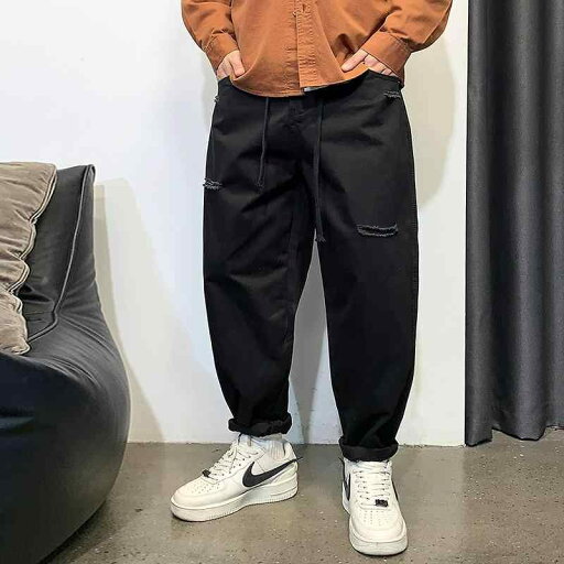 秋冬 コーデ メンズ 服 シンプル ファッション オシャレ 大人 かっこいい 大きいサイズ ストリート 紳士服 リップド カジュアル パンツ ソリッドカラー ロング 秋冬 コーデ メンズ 服 シンプル ファッション オシャレ 大人 かっこいい 大きいサイズ ストリート 紳士服 リップド カジュアル パンツ ソリッドカラー ロング