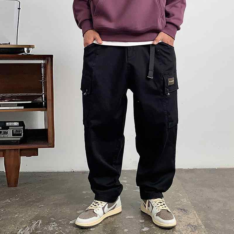 秋冬 コーデ メンズ 服 シンプル ファッション オシャレ 大人 かっこいい 大きいサイズ ストリート 紳士服 アメリカン レトロ ポケット ストレート カジュアル パンツ ズボン