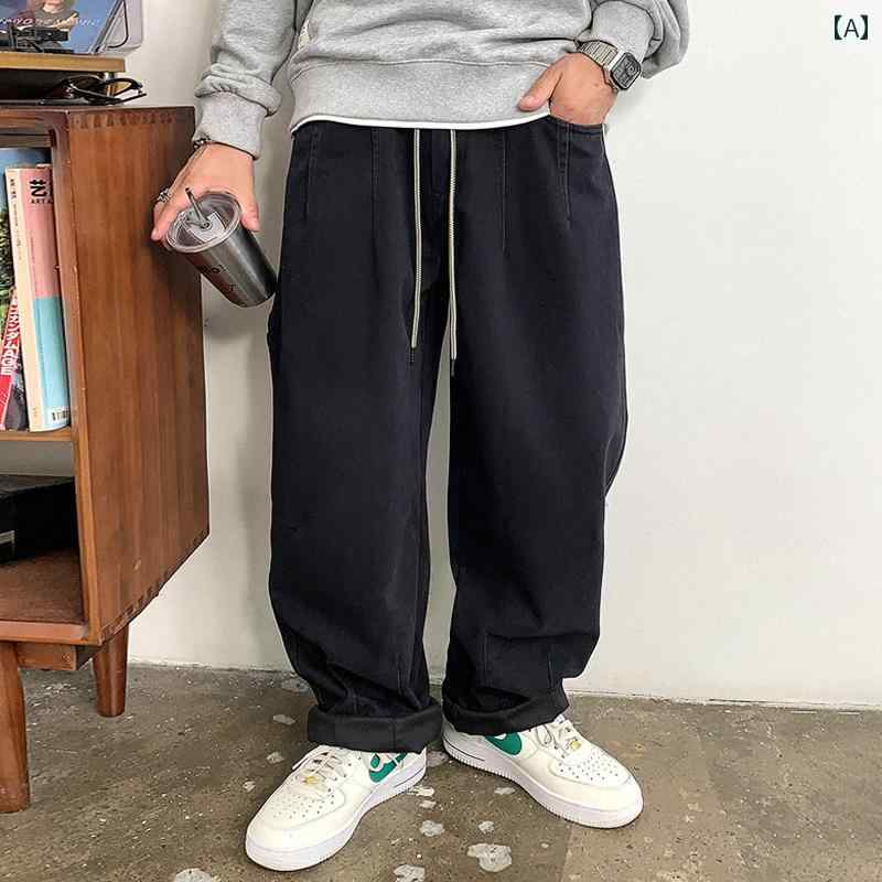 秋冬 コーデ メンズ 服 シンプル ファッション オシャレ 大人 かっこいい 大きいサイズ ストリート 紳士服 レトロ トップス マルチ ポケット ストレート カジュアル パンツ