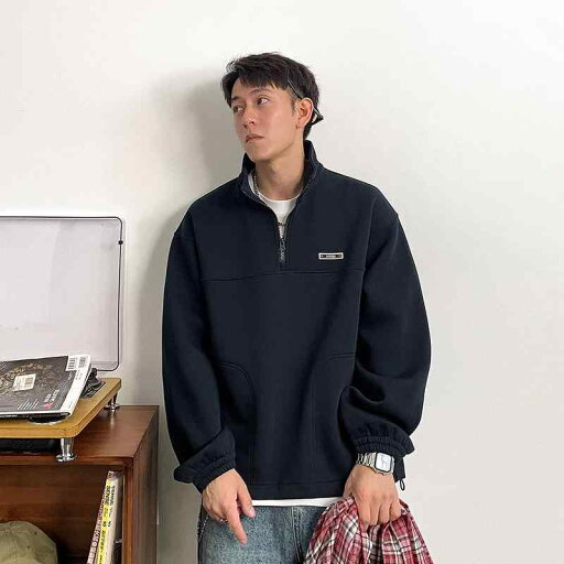 秋冬 コーデ メンズ 服 シンプル ファッション オシャレ 大人 かっこいい 大きいサイズ ストリート 紳士服 480 グラム ヘビー ハーフ ジップ スタンドカラー スウェットシャツ 黒 スポーツ プルオーバー トップス 秋冬 コーデ メンズ 服 シンプル ファッション オシャレ 大人 かっこいい 大きいサイズ ストリート 紳士服 480 グラム ヘビー ハーフ ジップ スタンドカラー スウェットシャツ 黒 スポーツ プルオーバー トップス