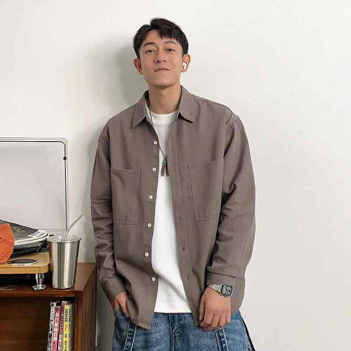 秋冬 コーデ メンズ 服 シンプル ファッション オシャレ 大人 かっこいい 大きいサイズ ストリート 紳士服 レトロ 無地 長袖 シャツ ワークウェア 235 グラム ジャケット 秋冬 コーデ メンズ 服 シンプル ファッション オシャレ 大人 かっこいい 大きいサイズ ストリート 紳士服 レトロ 無地 長袖 シャツ ワークウェア 235 グラム ジャケット