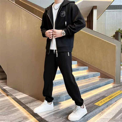 秋冬 コーデ メンズ 服 シンプル ファッション オシャレ 大人 かっこいい 大きいサイズ ストリート 紳士服 カジュアル スーツ フード付き ジャケット パンツ ツーピース デイリー セット 秋冬 コーデ メンズ 服 シンプル ファッション オシャレ 大人 かっこいい 大きいサイズ ストリート 紳士服 カジュアル スーツ フード付き ジャケット パンツ ツーピース デイリー セット
