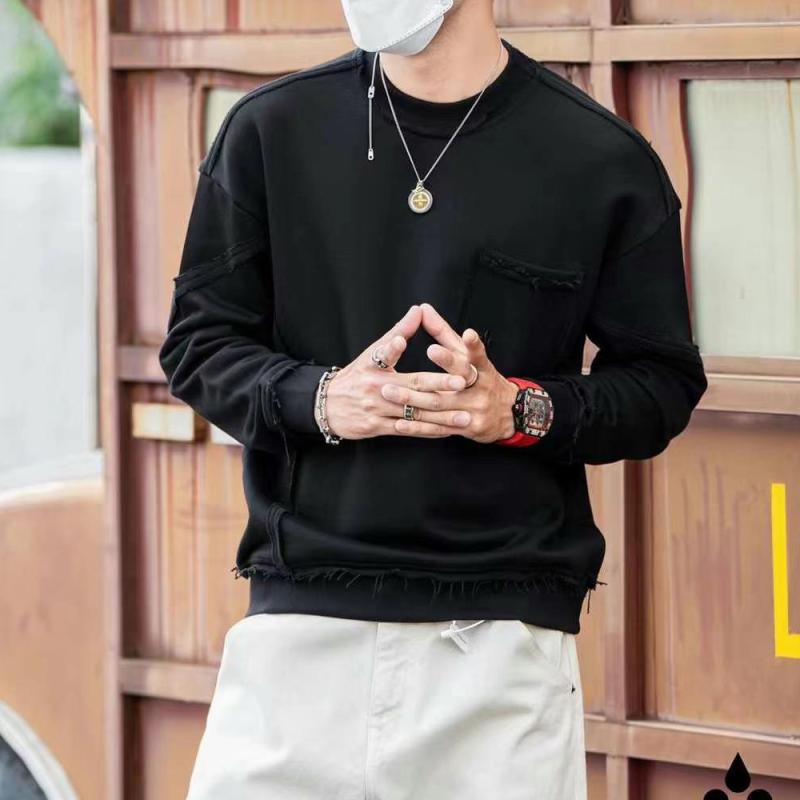 秋冬 コーデ メンズ 服 シンプル ファッション オシャレ 大人 かっこいい 大きいサイズ ストリート 紳士服 長袖 トップス スウェットシャツ 生活 無地 シャツ